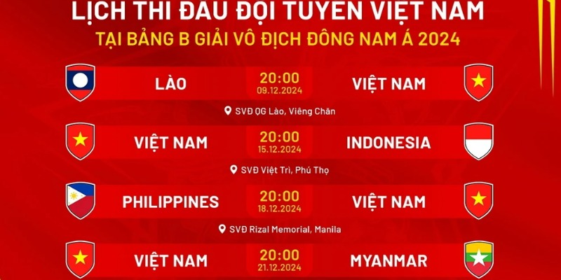 Theo dõi AFF cup 2024 ngay tại Lịch bóng đá